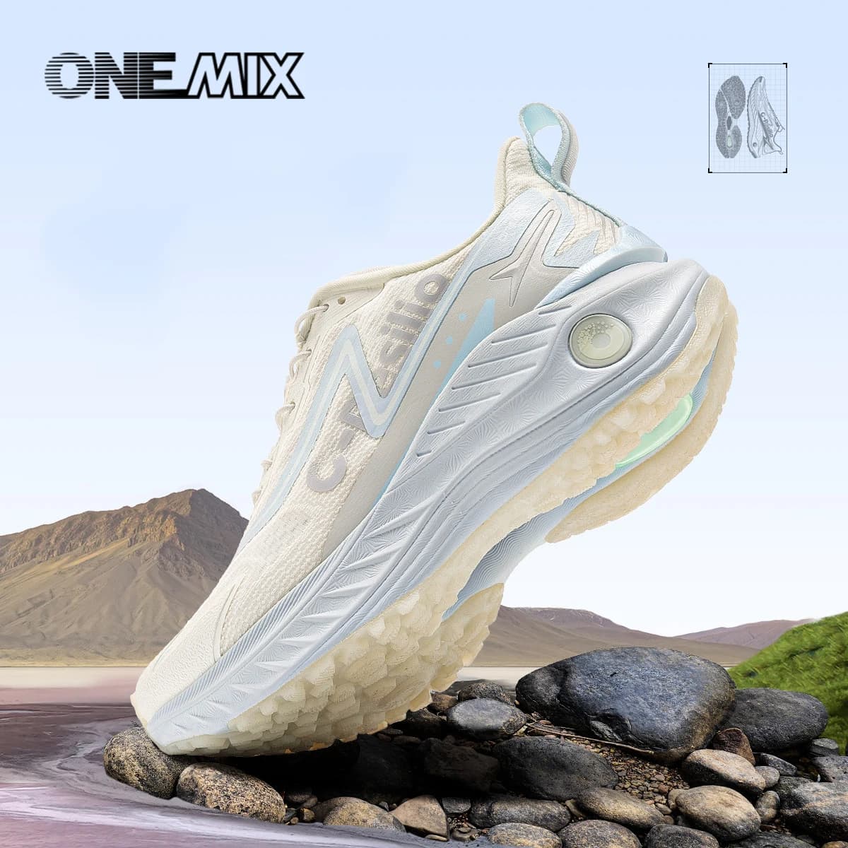 ONEMIX new non-slip and wear-resistant outdoor shoes, men's lightweight trekking shoes for off-road, dampering racing shoes
