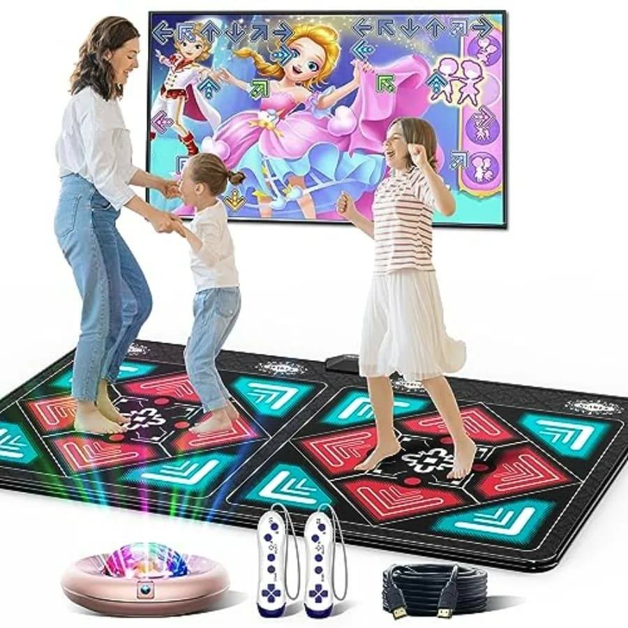 Tappetino da Ballo per Adulti Antiscivolo, Wireless, Elettronico, Compatibile con TV, Plug and Play, Gioco di Danza con Telecamera Intelligente