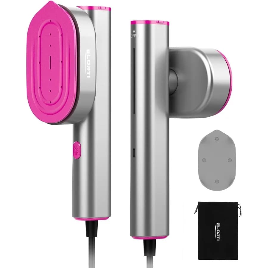 Mini piroscafo portatile portatile per viaggi e uso domestico con funzione ferro 2 in 1 Testa girevole a riscaldamento rapido 10 secondi 1200 W