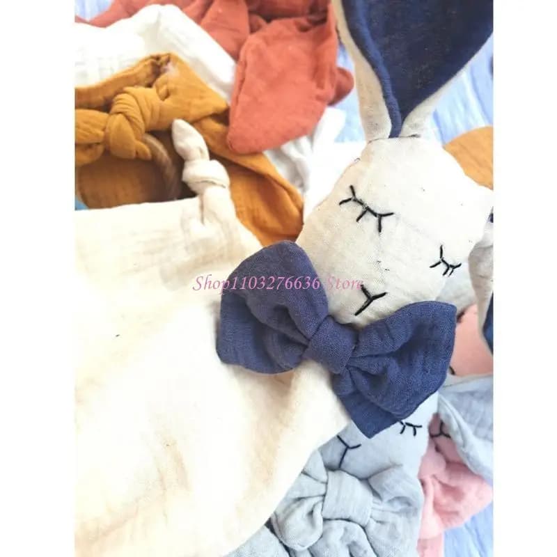 R6fd Baby Bunny Soothe Please Asciugamano Teether Ring Atciugamano comodi asciugamano giocattoli per dormire