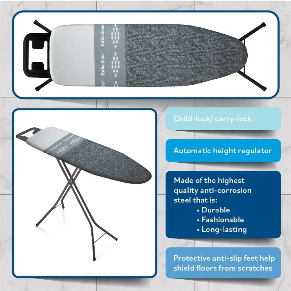 Asse da Stiro Classica con Tecnologia EZ Glide, Rivestimento a 4 Strati, Altezza Regolabile, Superficie 36 Pollici 13x43, Supporto per Ferro da Stiro