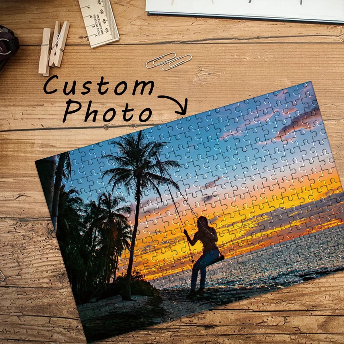 35/150/300/500/1000pcs L'impostazione del sole gioca Immagine personalizzata Personalizzata FAI DA TE Foto personalizzata Ritratto Puzzle Personalizzato FAI DA TE Personalis