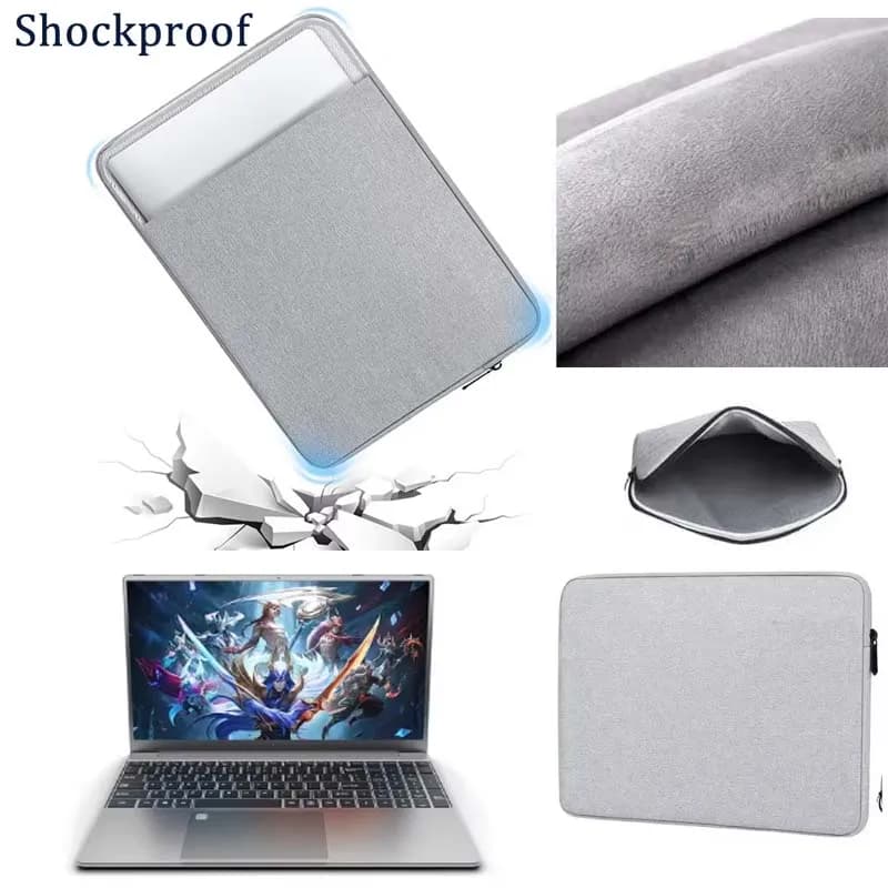Per Ninkear A15 Plus N16 Pro Borsa per laptop Custodia impermeabile con cerniera Custodia antigraffio Fodera in microfibra Paraurti Custodia da trasporto antigoccia