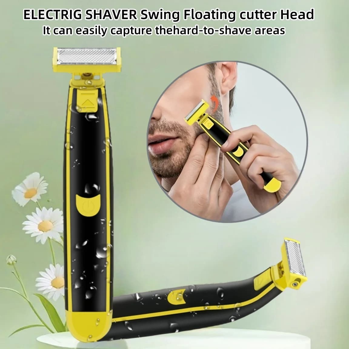 Electric shaver for face and body for man Trimmer for beard and washable body Electric shaver for dry and wet ball Rechargeable face shaving machine