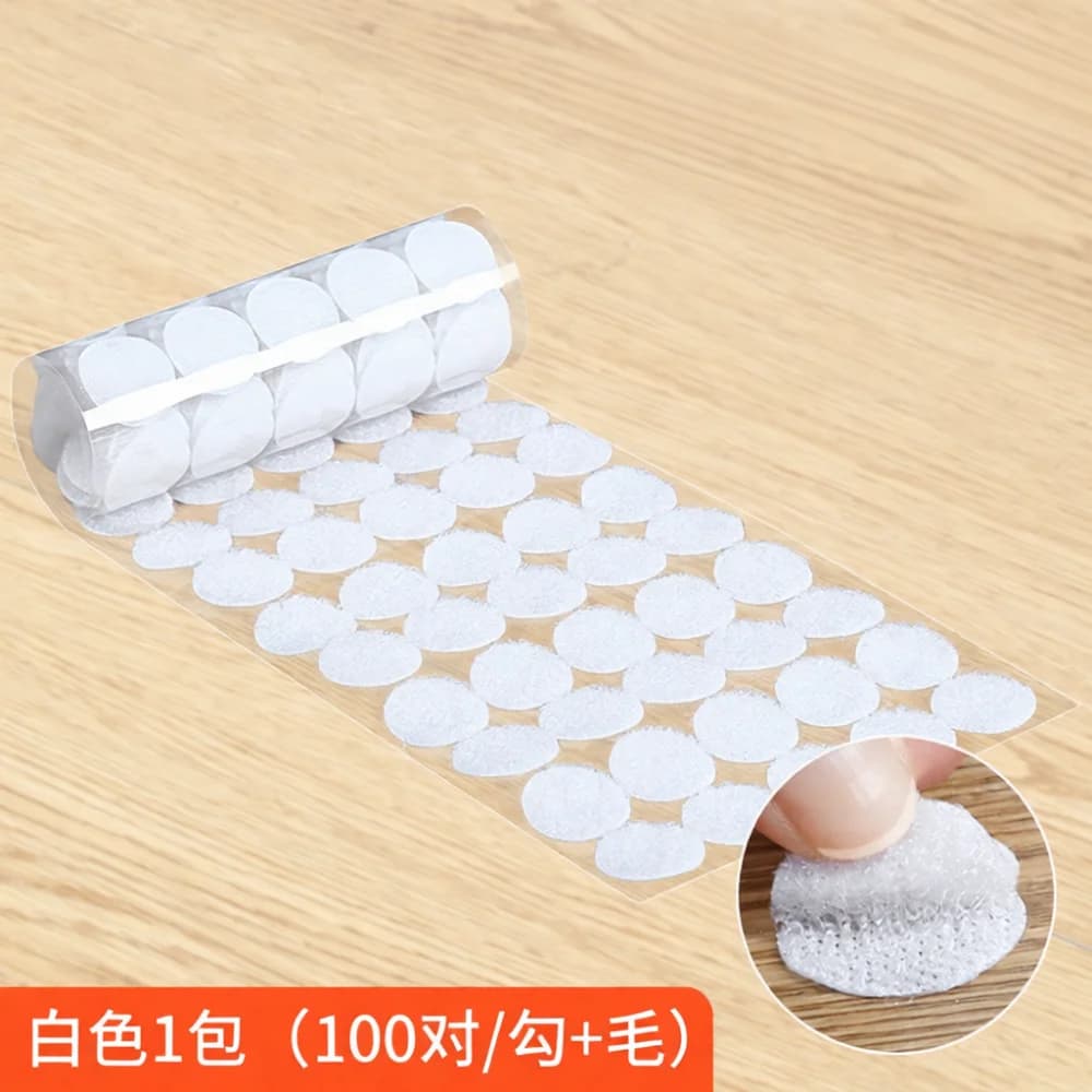 Clear Round Velcro Adhesive Dots Dual Sided Nylon Fastening Tape For Kindergarten Early Learning Diy Projects