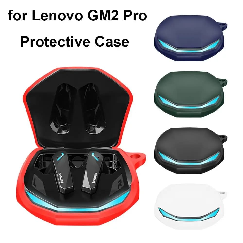 Custodia in Silicone per cuffie per Lenovo GM2 PRO custodia per cuffie Wireless borsa per il trasporto con protezione per auricolari antiurto con moschettone