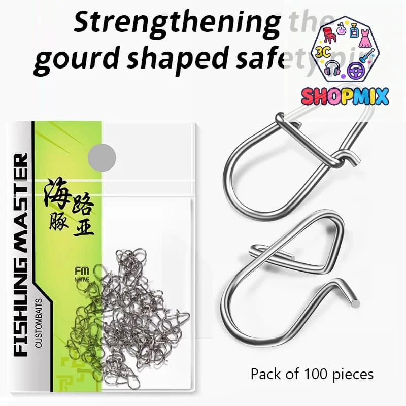 100 pieces fast fishing clip Crankbait snaps fishing baits connectors fishing in salt water Duo Lock Lure stainless steel