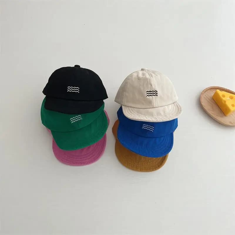 Cappellino da baseball coreano per neonati, regolabile, con visiera morbida, cappello da sole per bambini e bambine, estivo, tinta unita