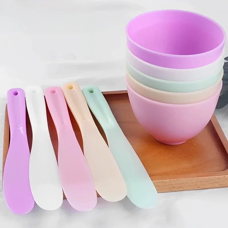 Set di Ciotole in Silicone per Maschere Viso, Spatola Grande per Miscelare Polveri, Pennello per Maschere, Kit Fai-da-Te per la Cura della Pelle, Strumenti di Bellezza per Salone