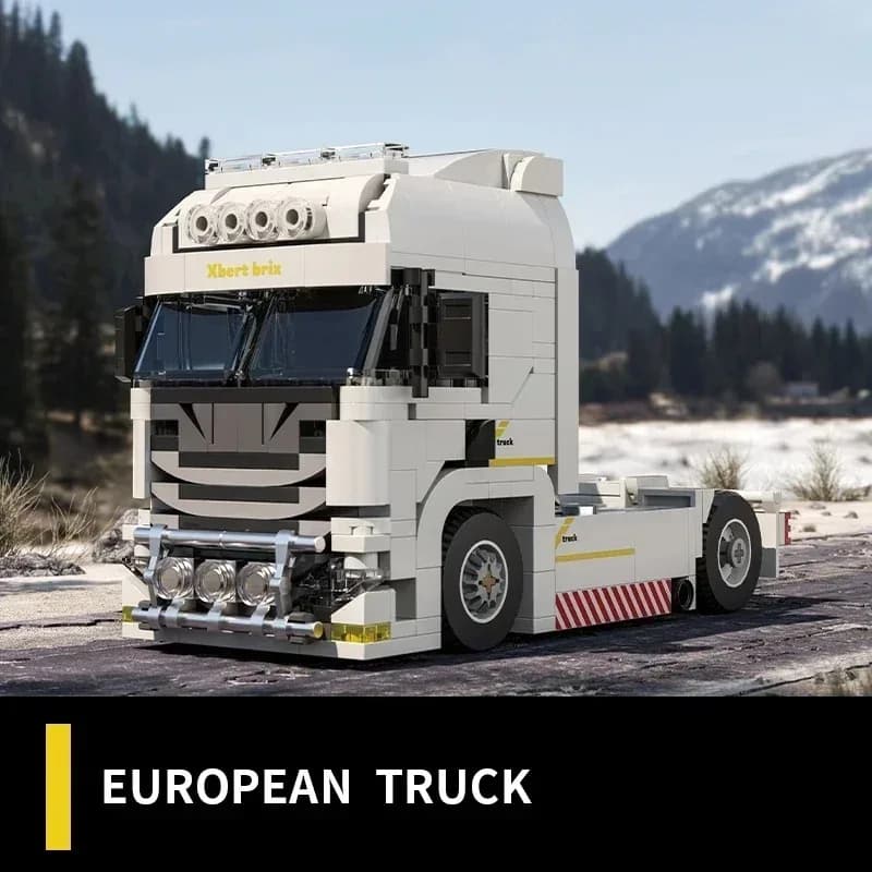 421PCS Europeo Testa di Camion Building Blocks Connetibile Contenitore Modello di Rimorchio Mattoni Educativi Giocattoli FAI DA TE Per I Regali Per Bambini