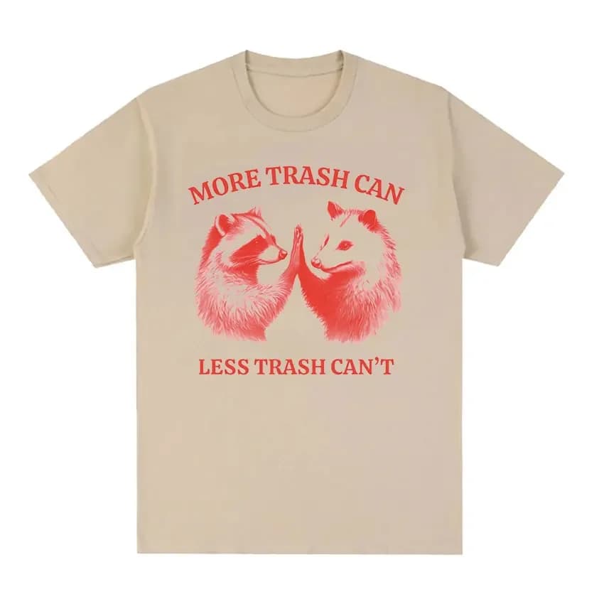 2004 pattumiera, meno cestino non divertente T-shirt procione uomo donna Casual moda manica corta T-shirt in cotone oversize