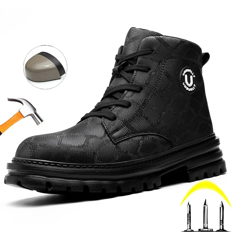 Stivali da Lavoro per Donna con Punta in Acciaio, Scarpe Antiscivolo, Antiperforazione, Antiurto, Calzature Protettive Industriali, Scarponi da Escursionismo