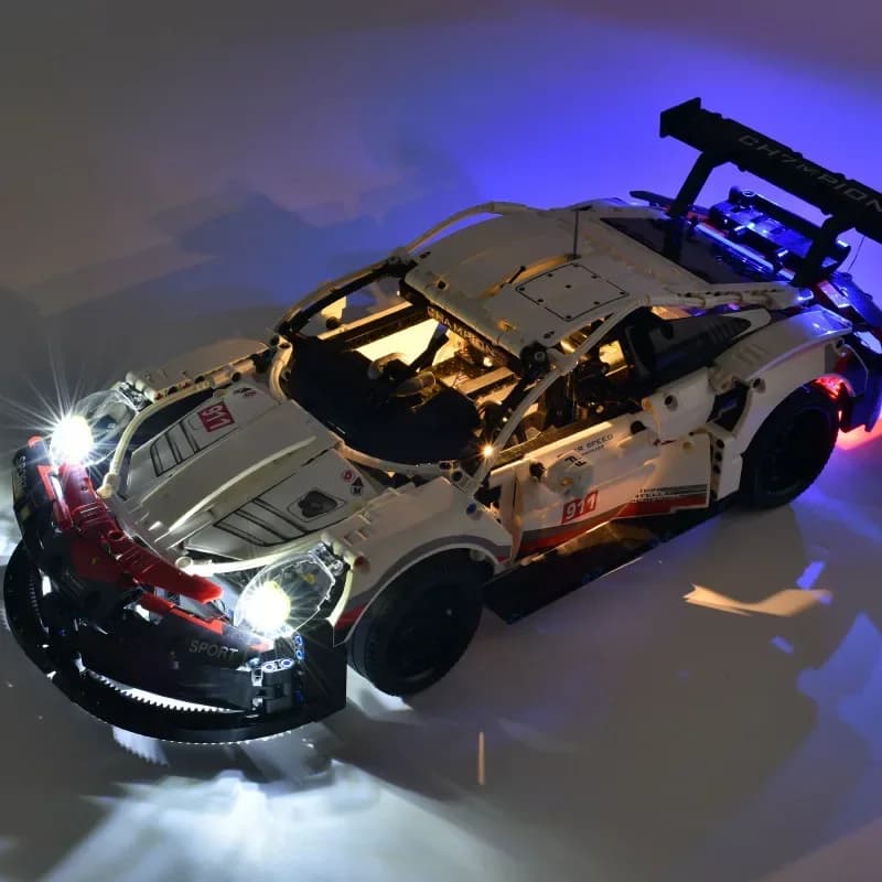 Kit luce a led per LEGO 911 Blocchi tecnici per auto City RSR Veicolo da corsa Lampada in mattoni 42096 Modello di auto non incluso