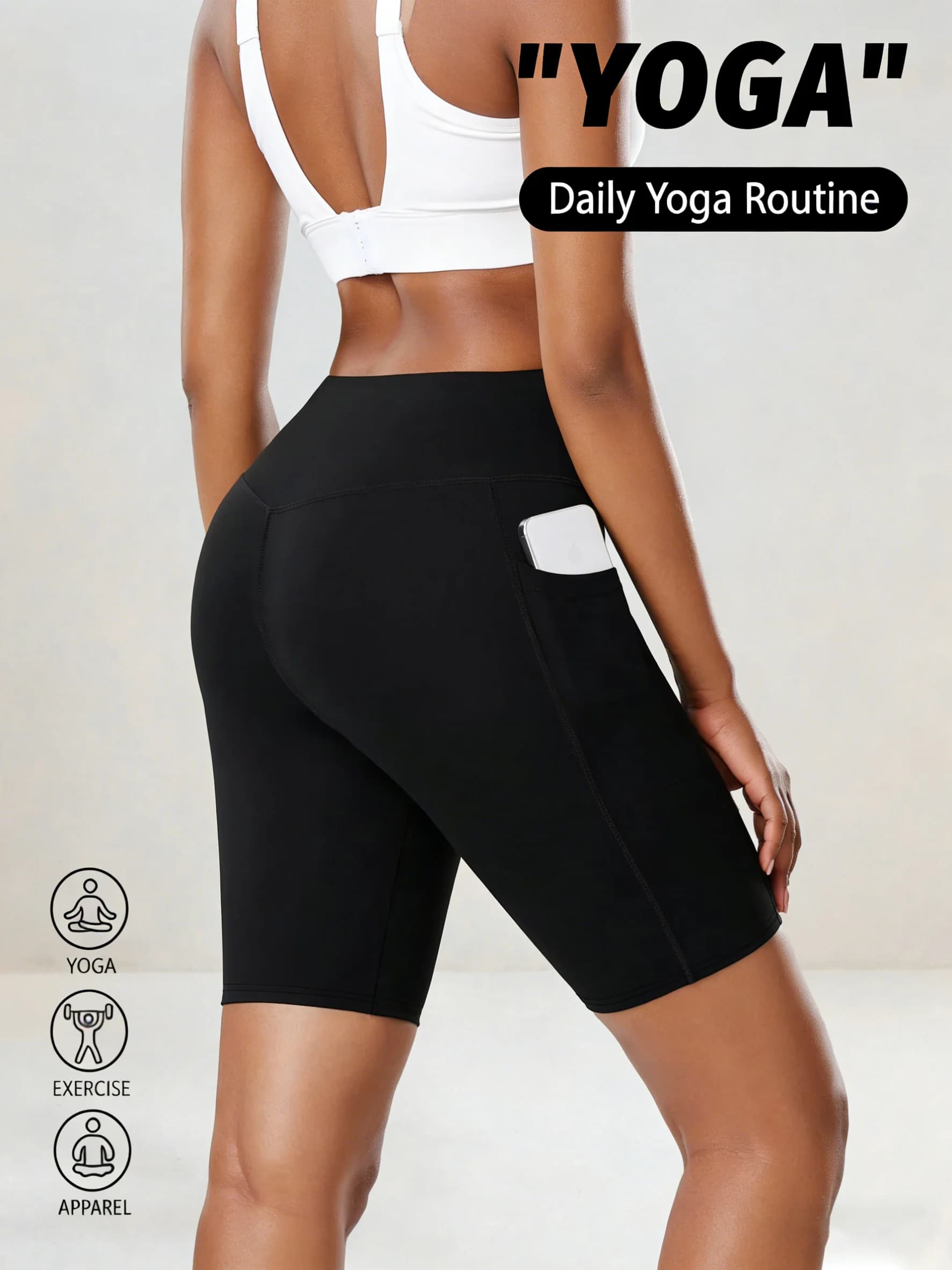 Leggings sportivi a vita alta da donna, push-up, modellanti, per corsa, palestra, allenamento, pantaloni traspiranti a compressione con tasche laterali, shorts da yoga.