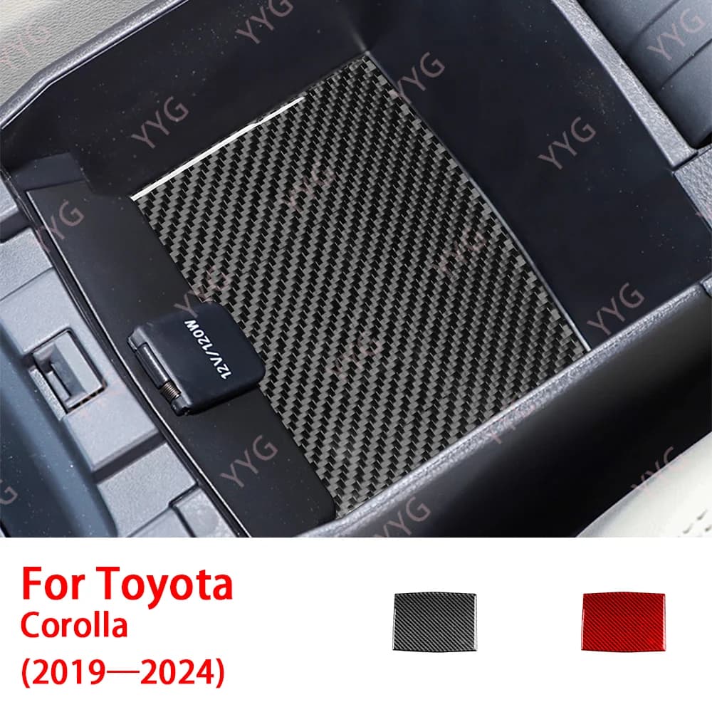 Carbon Fiber Holder Box Panel Interior Accessories Car Cover Trim Wall decal Edit for Toyota Corolla 2019—2024