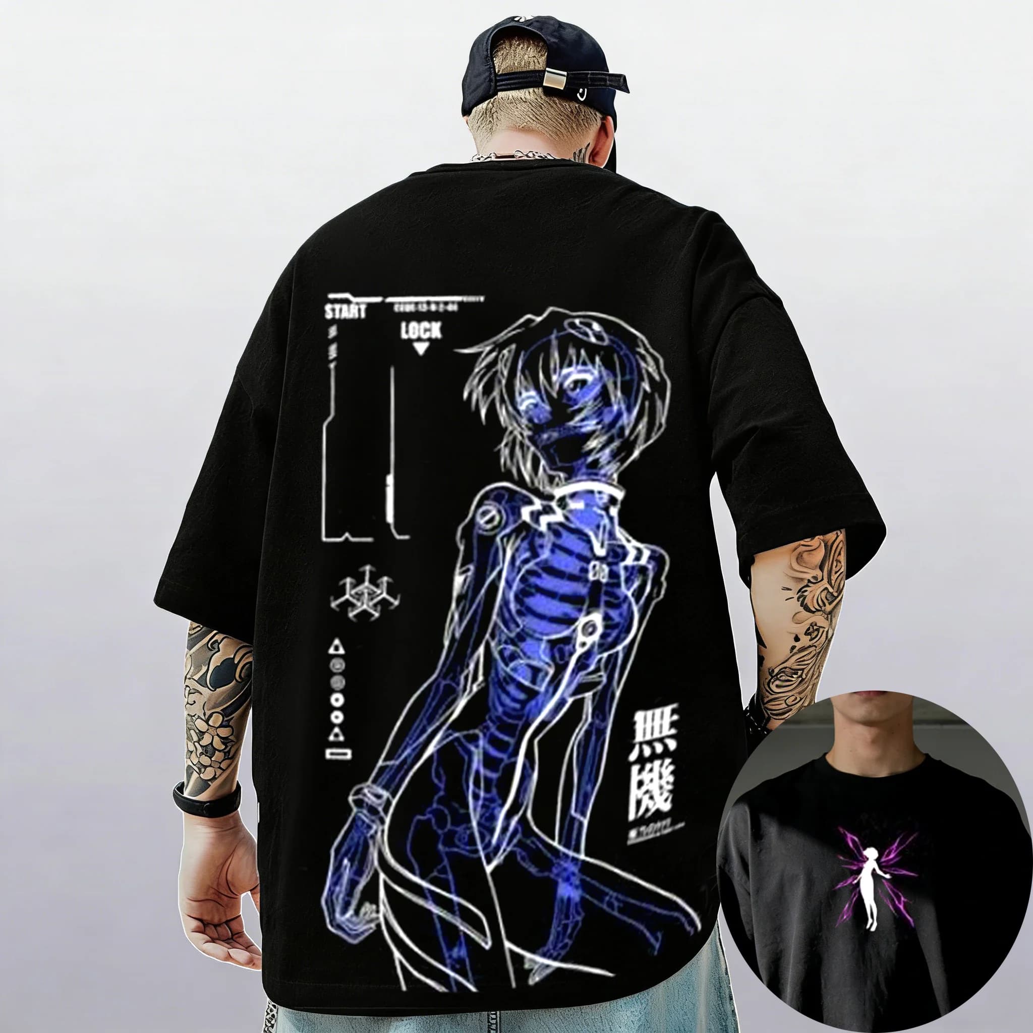 Neon Genesis Evangelion End of Eva Eye T-shirt a maniche corte stile classico unisex uomo donna 2026 T-shirt estiva genitore-figlio in cotone