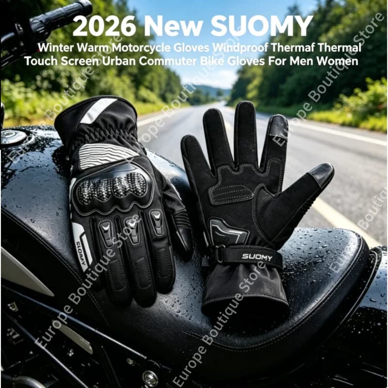 NUOVI Guanti Invernali Termici Antivento SUOMY 2026 con Touch Screen per Uomo e Donna, per Moto, Pendolarismo Urbano e Ciclismo