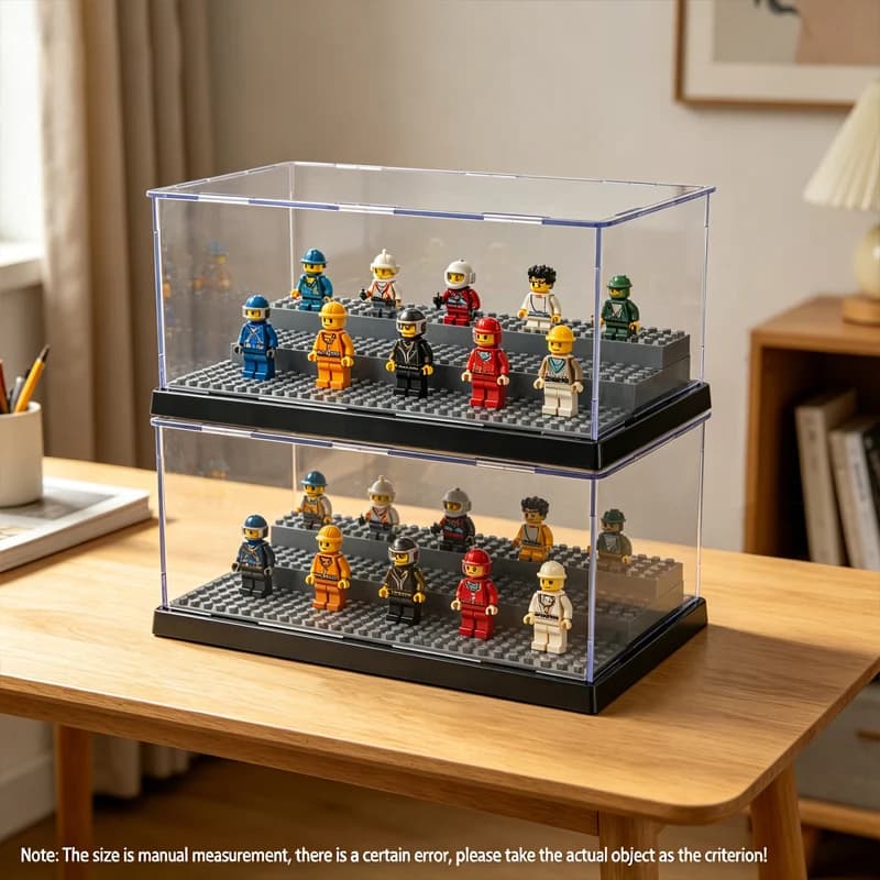 Dustproof Acrylic Figurine Display Case Container Box Dustproof Clear Case for Building Block Collections & Toy Models