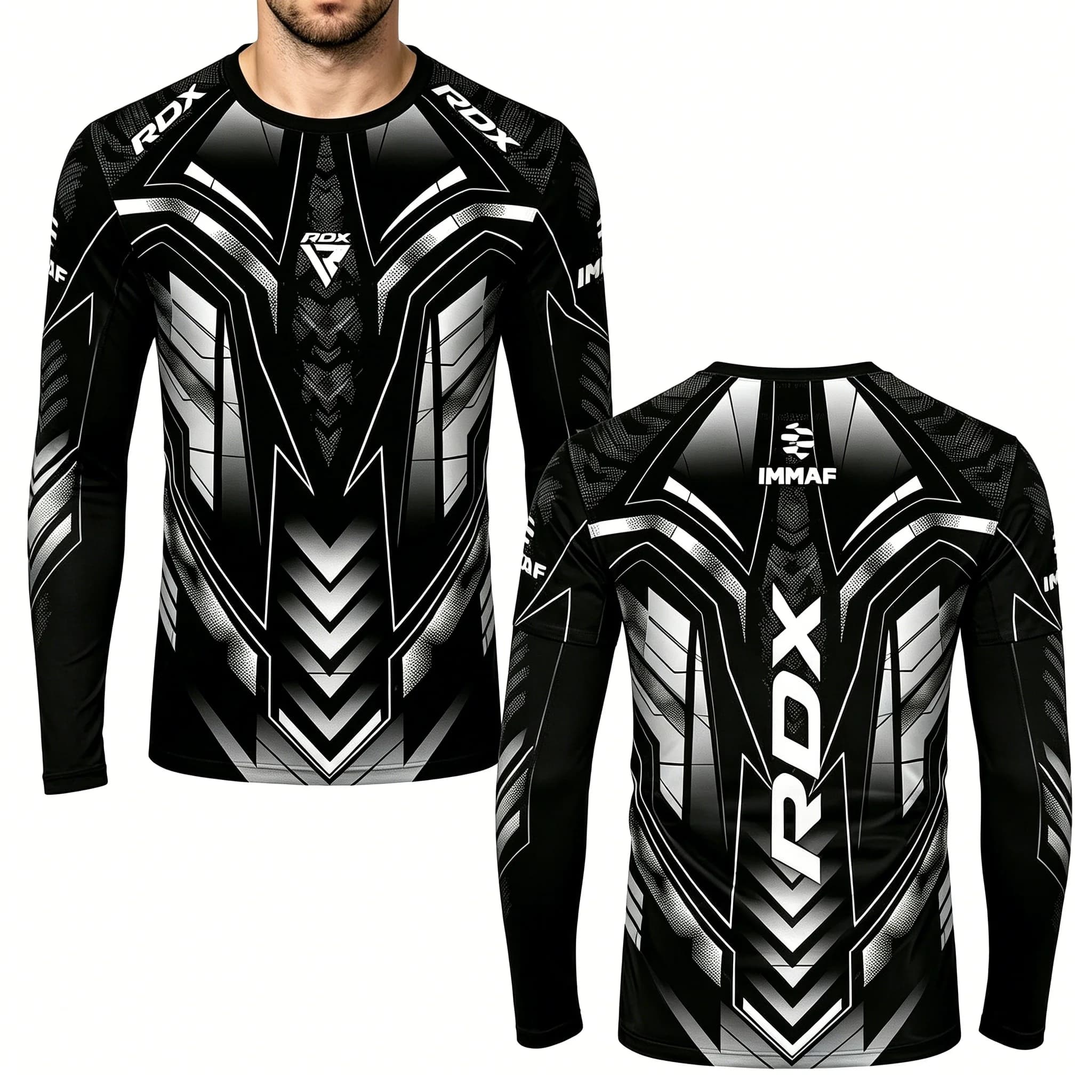 Maglia a Compressione a Maniche Lunghe da Uomo per Allenamento, Fitness e MMA