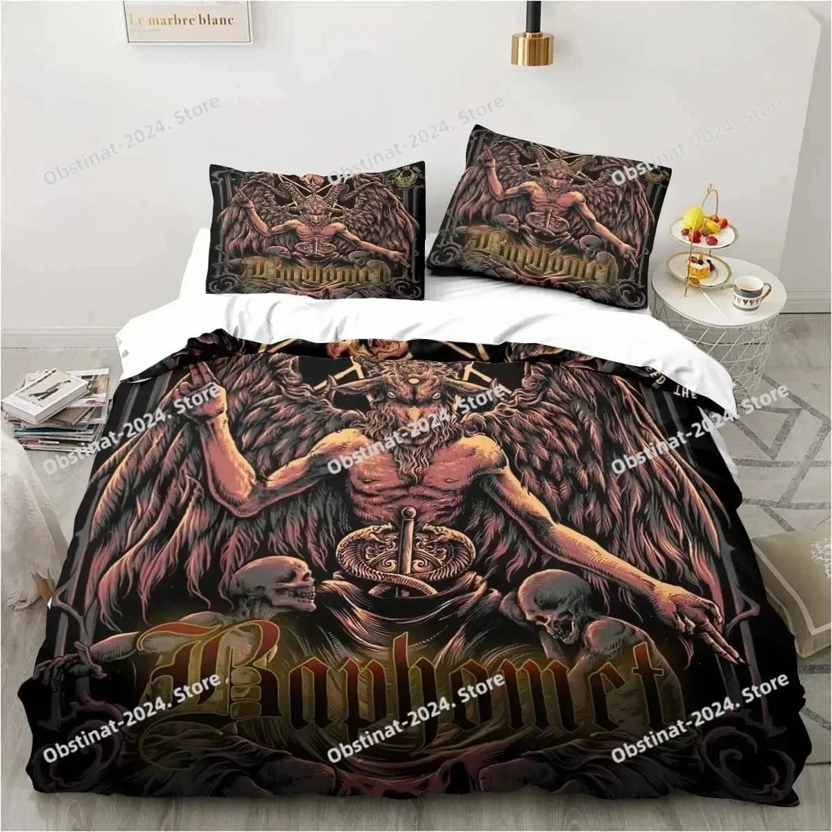 Set biancheria da letto Satanico Satanico Devil Ragazzi Ragazze Twin Queen Size Copripiumino Federa Letto Bambini Moda per adulti Tessili per la casa