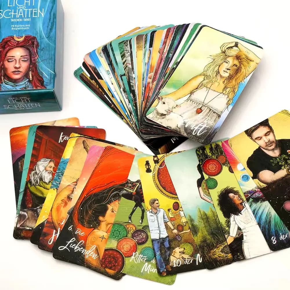 Х Und Schatten Carte dei tarocchi tedesche Light Seers con guida Ideale per le letture dei tarocchi Il gioco da tavolo Carte dei tarocchi Carte Oracle