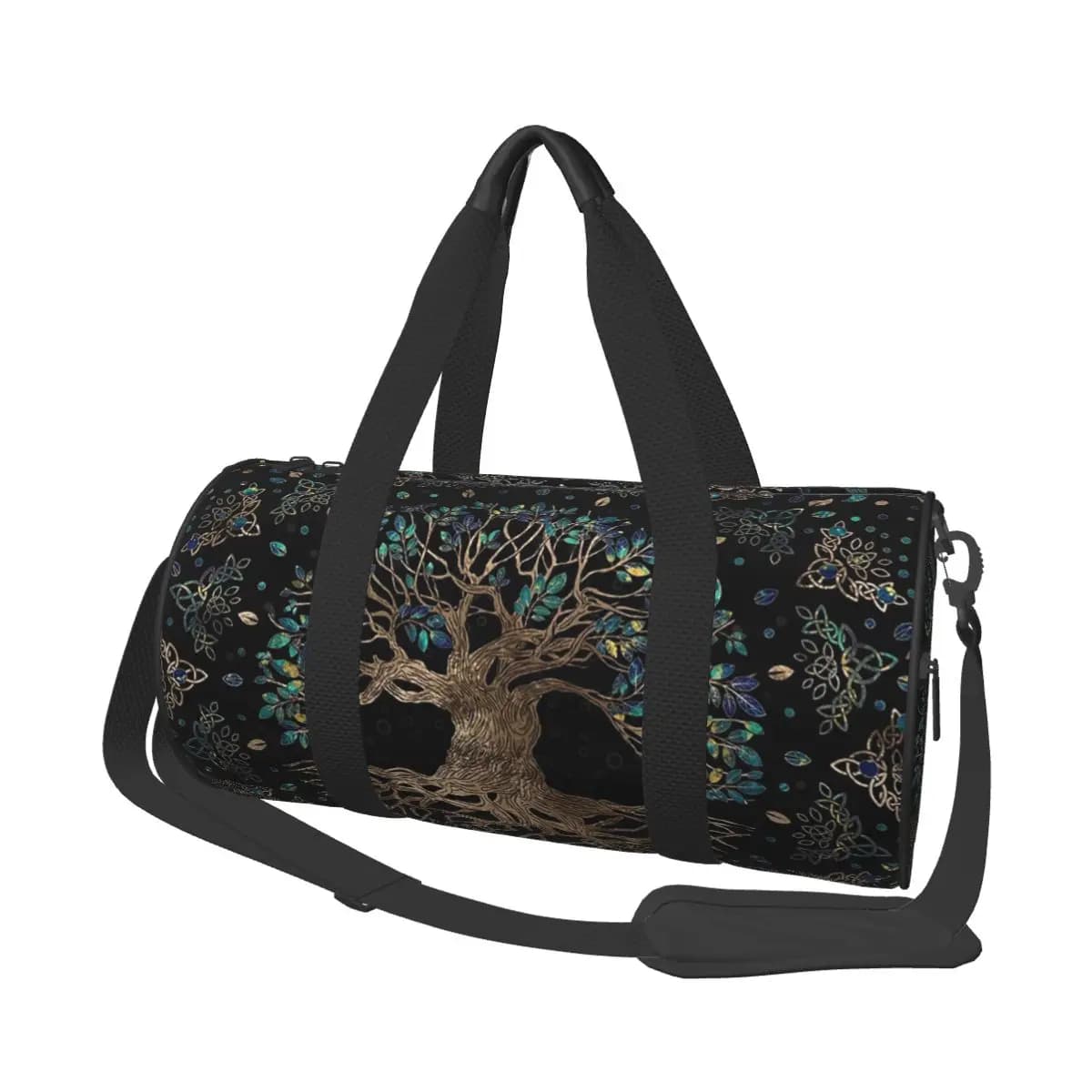Albero della vita -Yggdrasil Ornamento dorato e in marmo Borsone grande da palestra Borsone multifunzionale Borse da viaggio Borse Borsa fitness