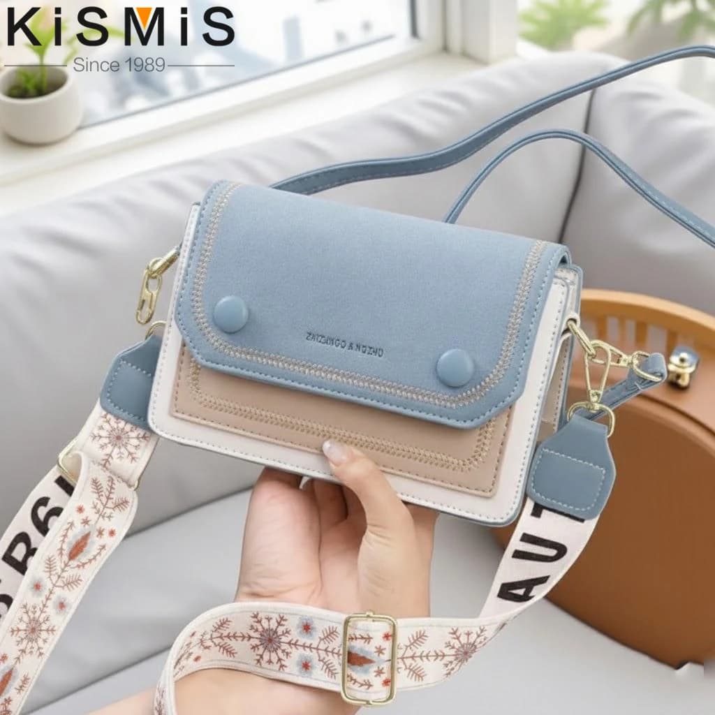 Korean Style Small Square Crossbody Bag Women Fashion Textured Shoulder Handbag Casual Everyday Use