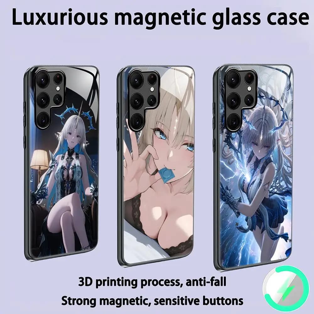 Wuthering Waves Cartethyia Phone Case For Samsung S26 S25 S24 S23 S22 S21 S20 Plus Ultra Glass Magnetic Case
