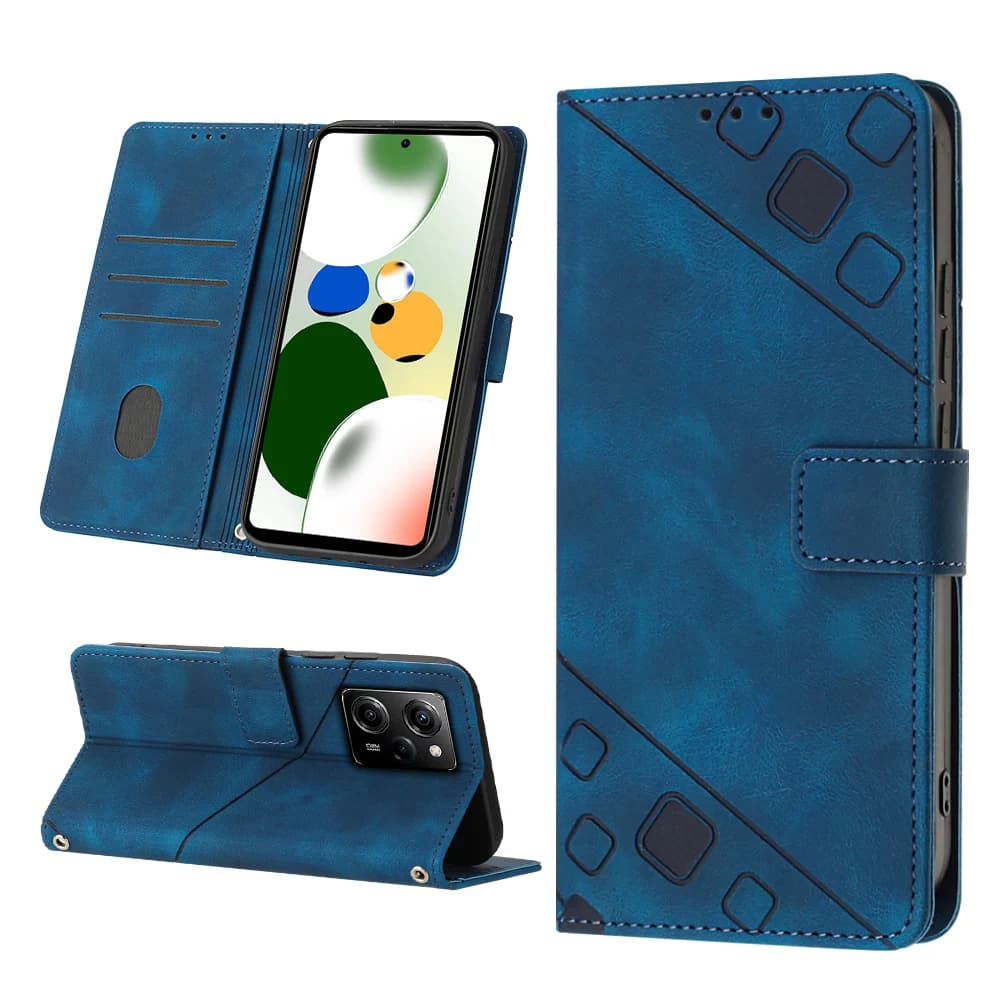 Custodia a portafoglio per telefono in rilievo in pelle per Xiaomi POCO X6 X5 X4 X3 NFC F3 F5 F6 M3 M4 M5 M6 Pro 5G C40 C65 Flip Cover per schede