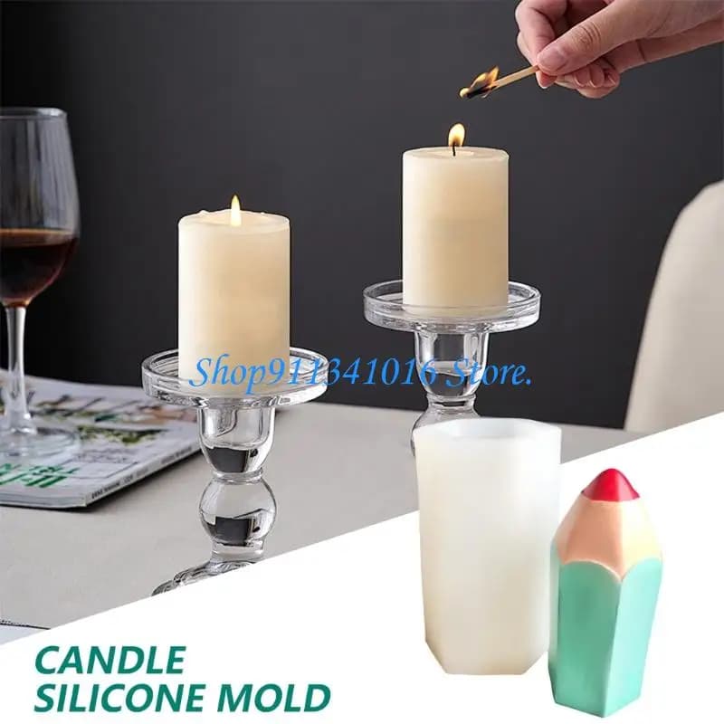 4X7B Pencil Silicone Molds for Epoxy Resin Pillar Soap Chocolate
