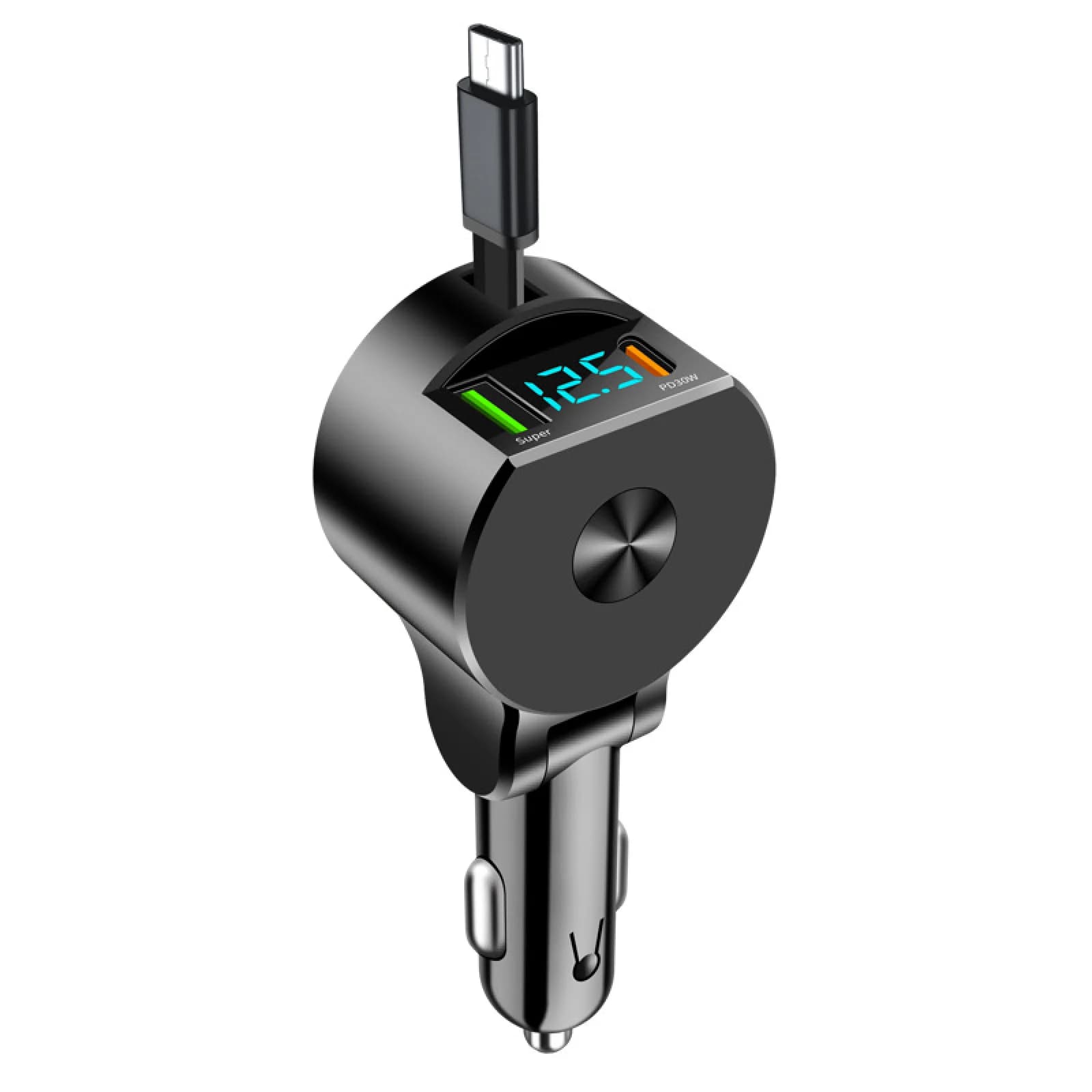 PD30w 3 IN 1 caricabatteria da auto retrattile cavo USB di tipo C per IPhone Android cavo di ricarica rapida adattatore accendisigari