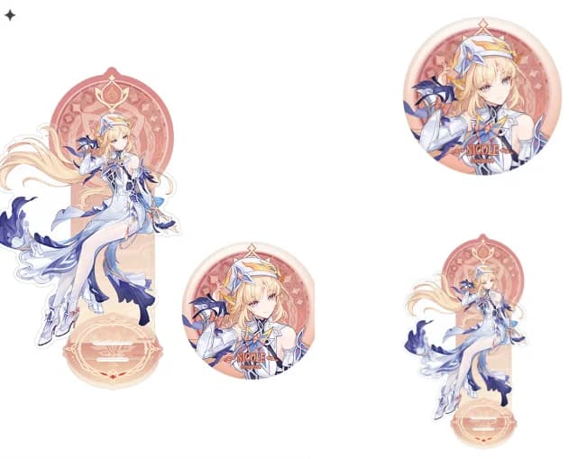 Badge Ufficiale Originale MiHoYo Serie Genshin Impact Nicole Reeyn, Decorazione per Zaino Cosplay, Collezione Halloween