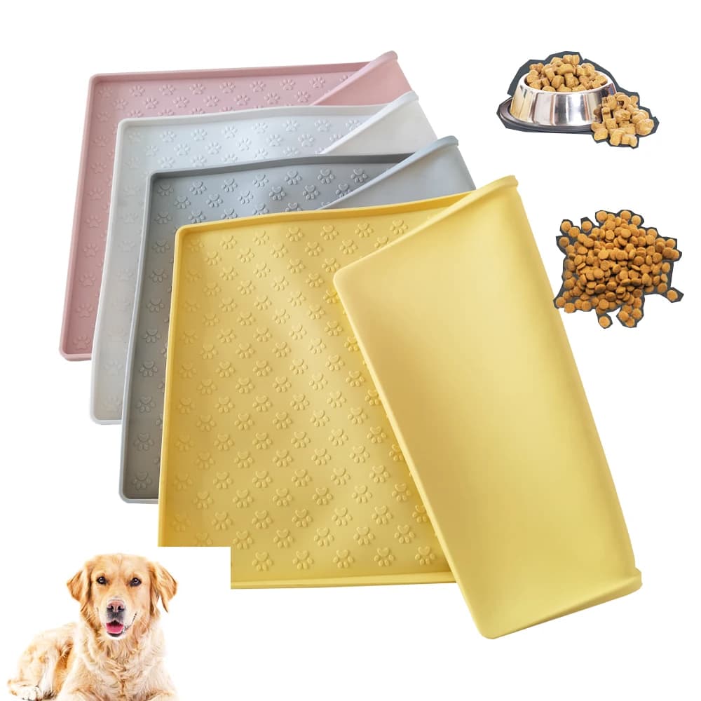 Tappetino per cibo per animali domestici in silicone per cani e gatti, per ciotola per cuccioli, per cani, gatti, tappetino per alimentazione impermeabile, antiscivolo, per escrementi di animali domestici, invernale