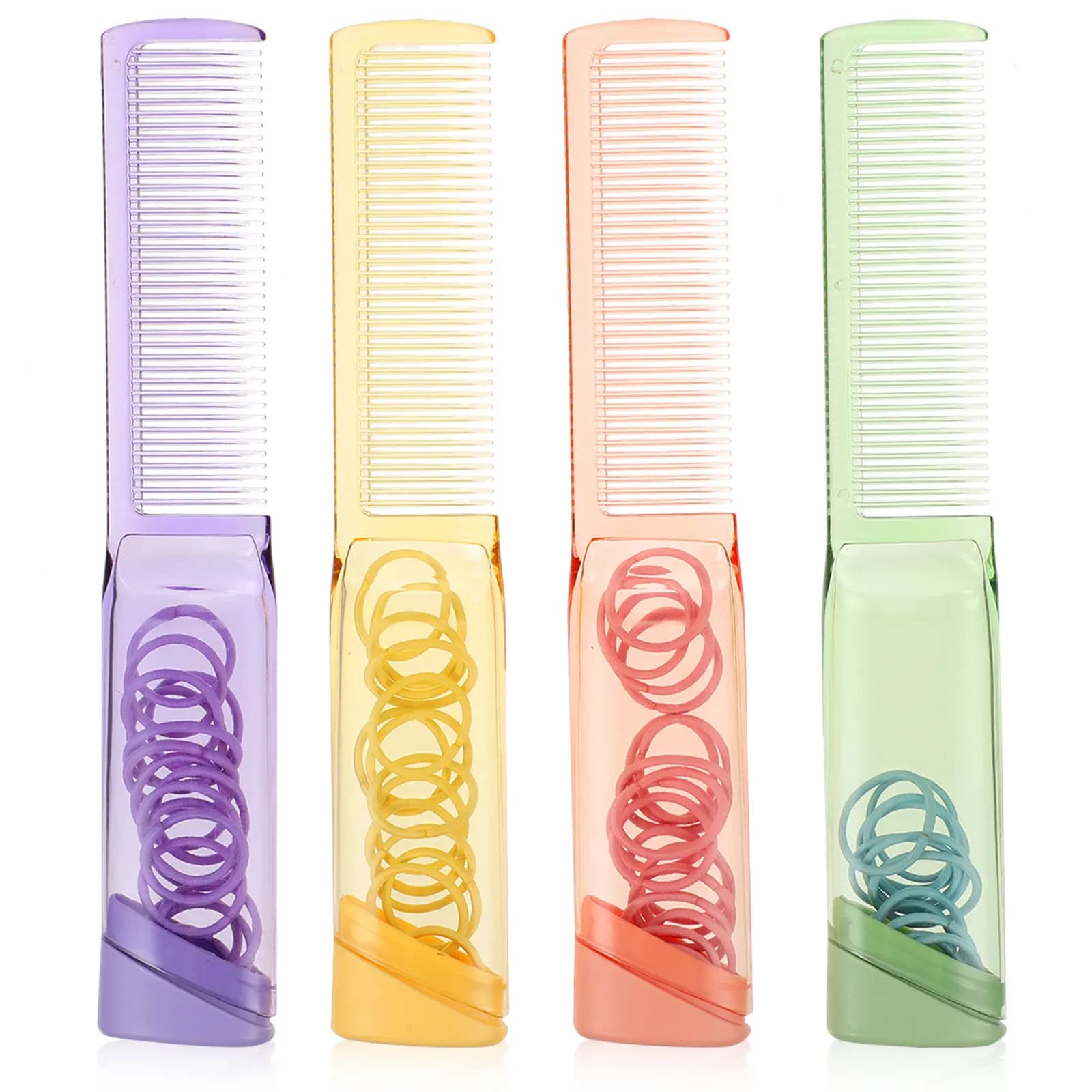 Set of 4 Multi-functional combs for Leasing Hair, Anti-static, for Lescent hairstyles, Districants, Body Massage Tool, Portable for Home Use