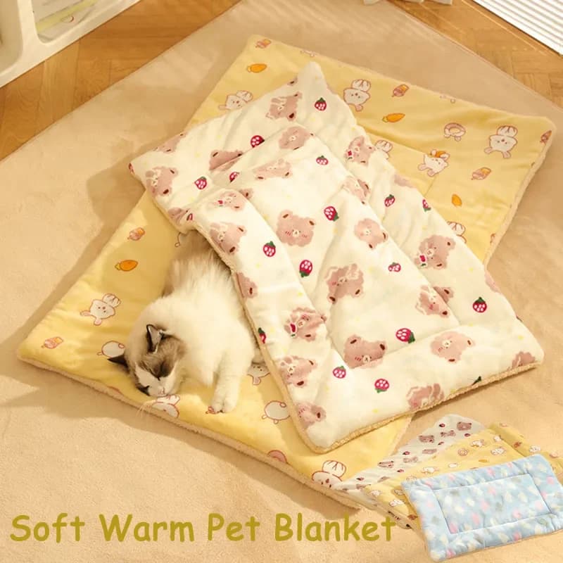 Calda coperta per cani, morbida e carina, trapunta per dormire per animali domestici, soffice e confortevole, coperta per gatti, letto, trapunta calda per cuccia per cani e gatti