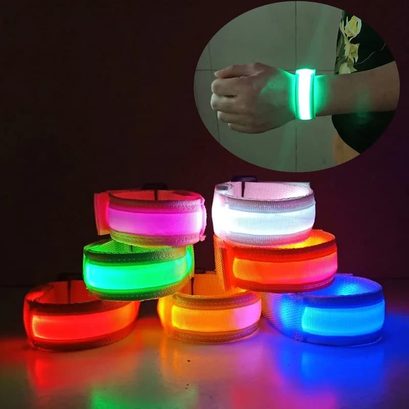 20/50/500PCS LED Luminous Bracelets Concert Bar Glow Bracelet Velcro LED Night Running Outdoor Sports Wrist Strap Party Supplies