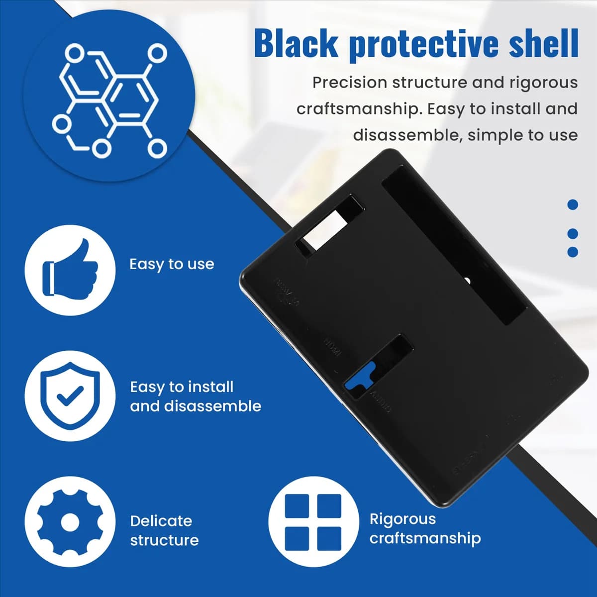 Custodia LDFH Raspberry Pi 3 Modello B, custodia protettiva per custodia Raspberry Pi 3, Raspberry Pi 3 Modello B NON inclusa (Nero)