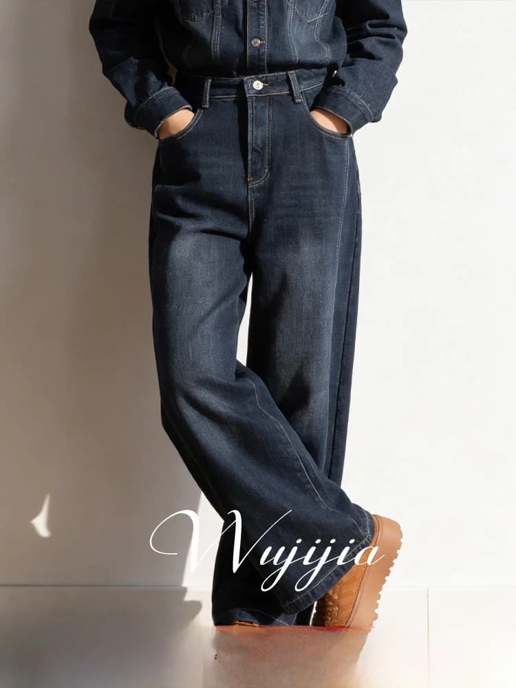 Jeans a Vita Alta e Gamba Dritta per Donna, Taglie Forti, Foderati in Pile, Pantaloni Casual in Cotone alla Moda per la Primavera
