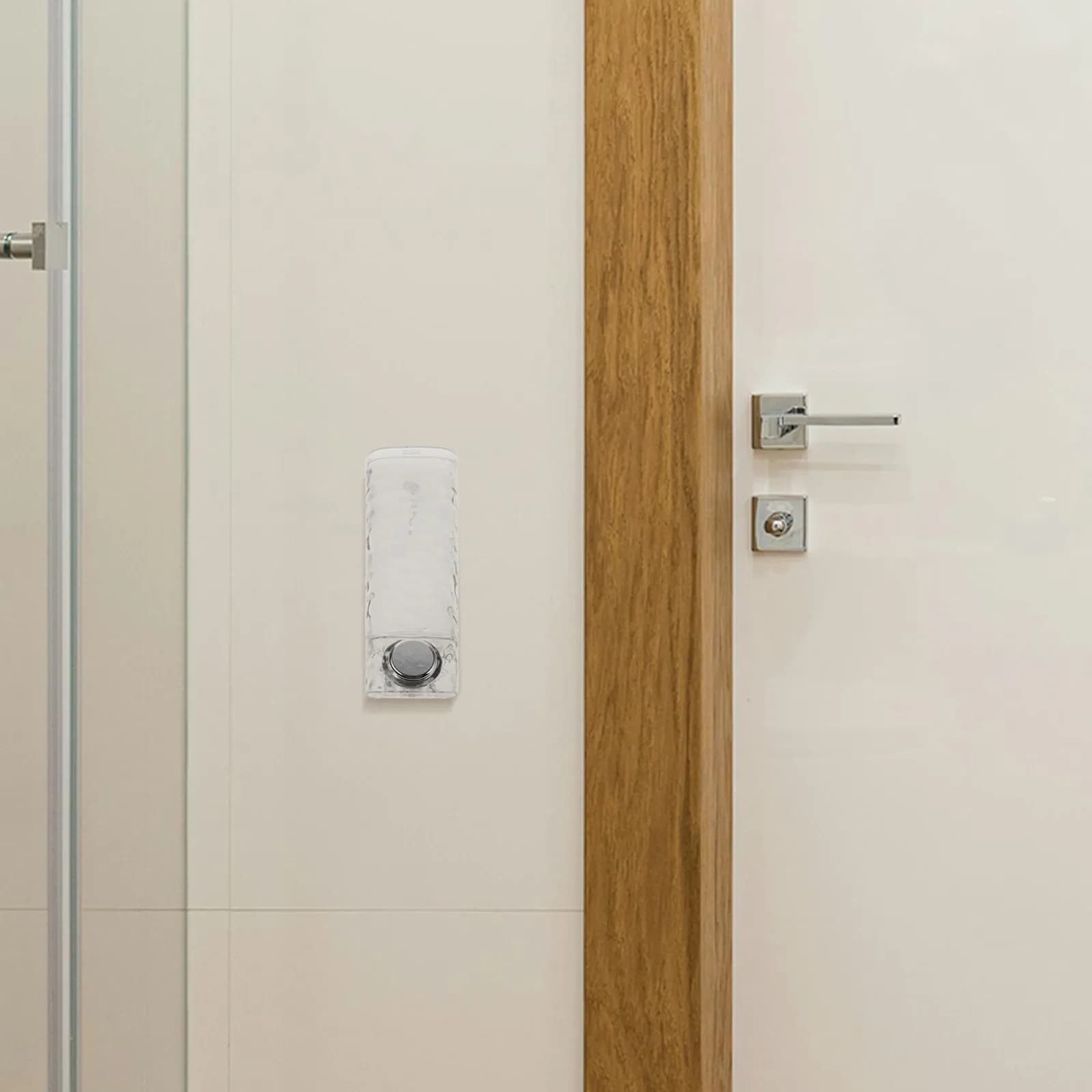 Liquid Soap Dispenser Wall Mounted Bathroom Shampoo Shower Gel Hand Wash No Drill Mount Leakproof Sturdy Plastic Modern