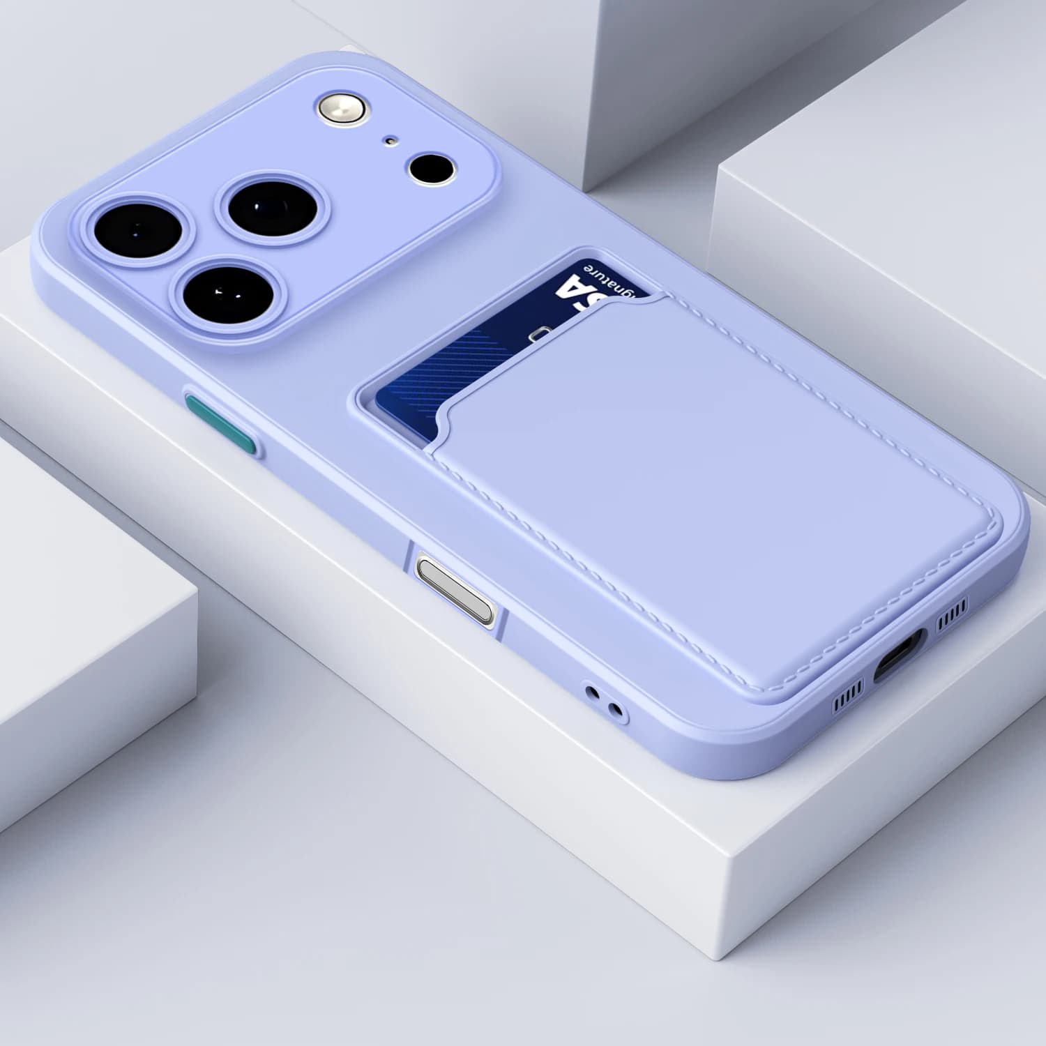 Custodia a Portafoglio di Lusso Morbida con Porta Carte per iPhone 17 16 15 14 Plus 13 12 Pro Max, Antiurto, con Slot per Carte e Cover Posteriore in Silicone