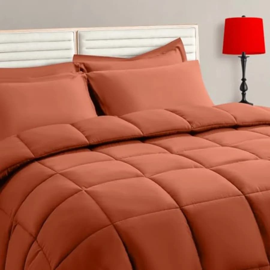 Set Copripiumino - 7 Pezzi, Set Biancheria da Letto Completo con Copripiumino Morbido Trapuntato Caldo e Soffice Reversibile per Tutte le Stagioni, Lenzuolo Piatto