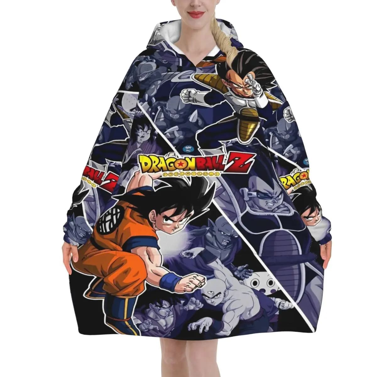 Dragon Ball DragonBall Anime Covered with hood Wearable cover Large with pocket Warm sleeping bag Soft and cozy