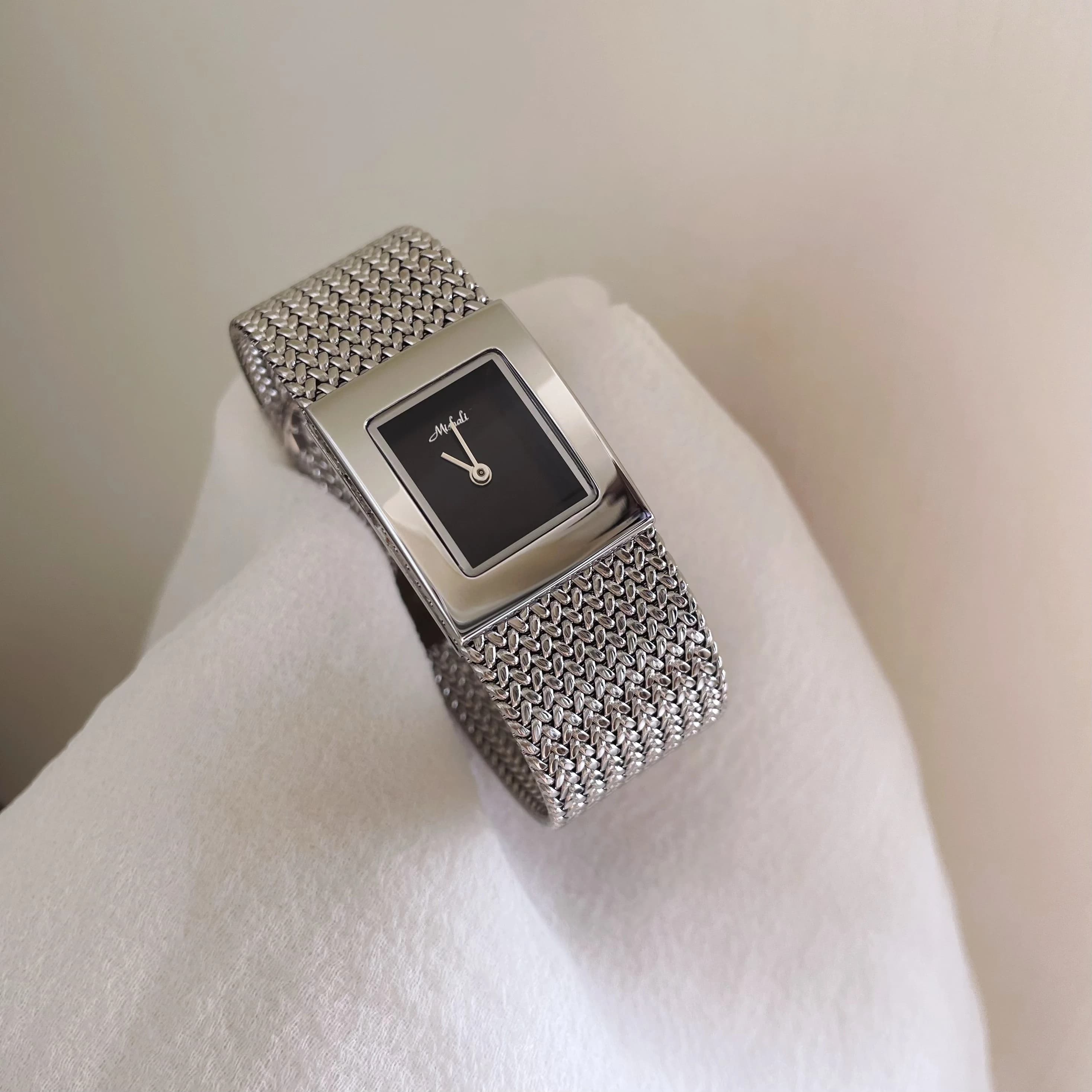 Elegante Orologio al Quarzo per Donne, Quadrante Oro, Argento o Nero, Cinturino in Acciaio Inossidabile, Nuovo Orologio da Polso Quadrato alla Moda per Signore