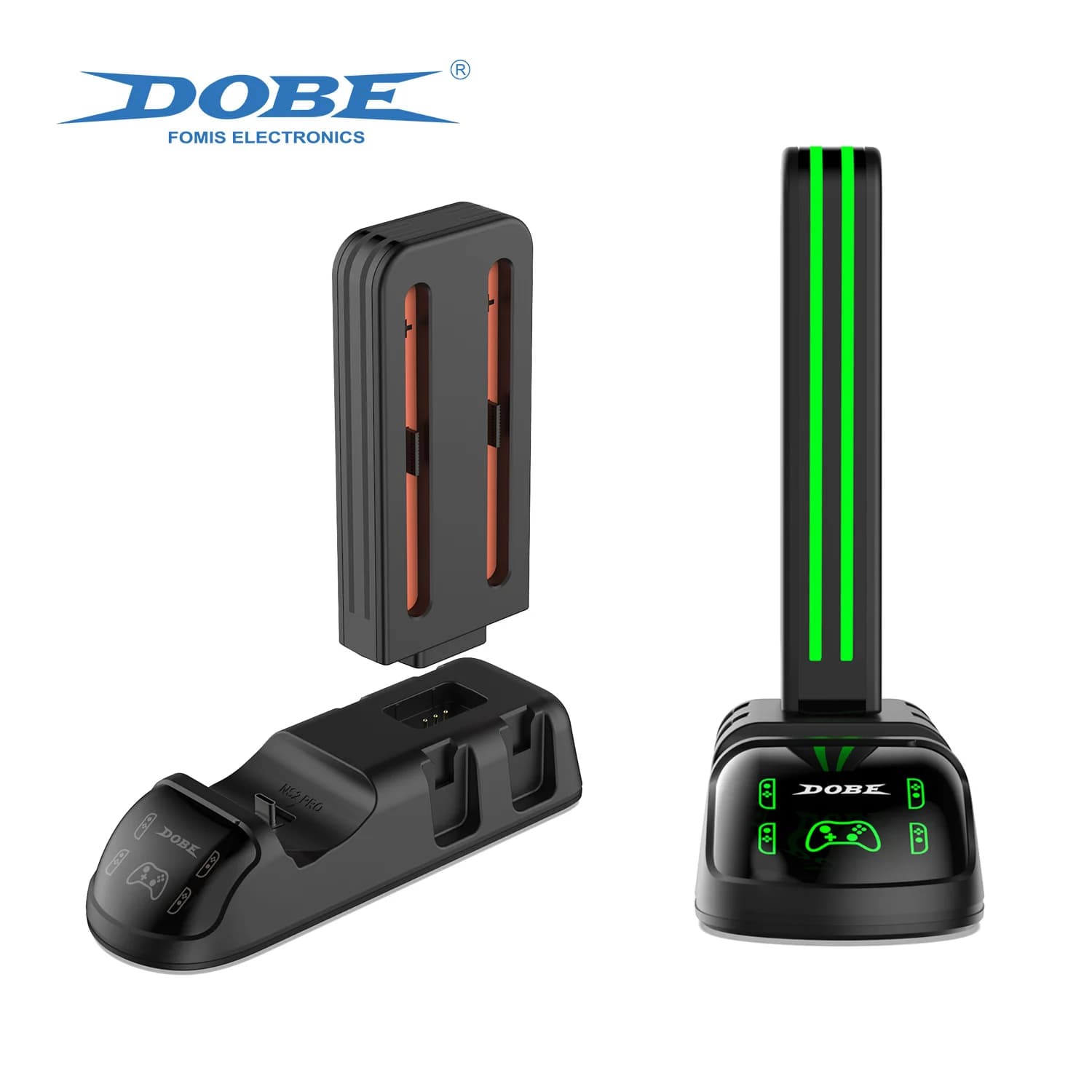 Stazione di Ricarica DOBE TNS-51105 per Switch/Switch2/Switch 2 Pro con Indicatore LED, Stazione di Ricarica Rapida Magnetica 5 in 1 a Doppio Lato