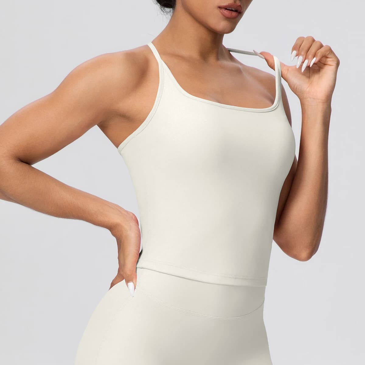 Women's yoga vest in the shape of I shockproof, breathable, without backrest, with thin shoulder straps, for gym, sport, running, cycling, yoga, training