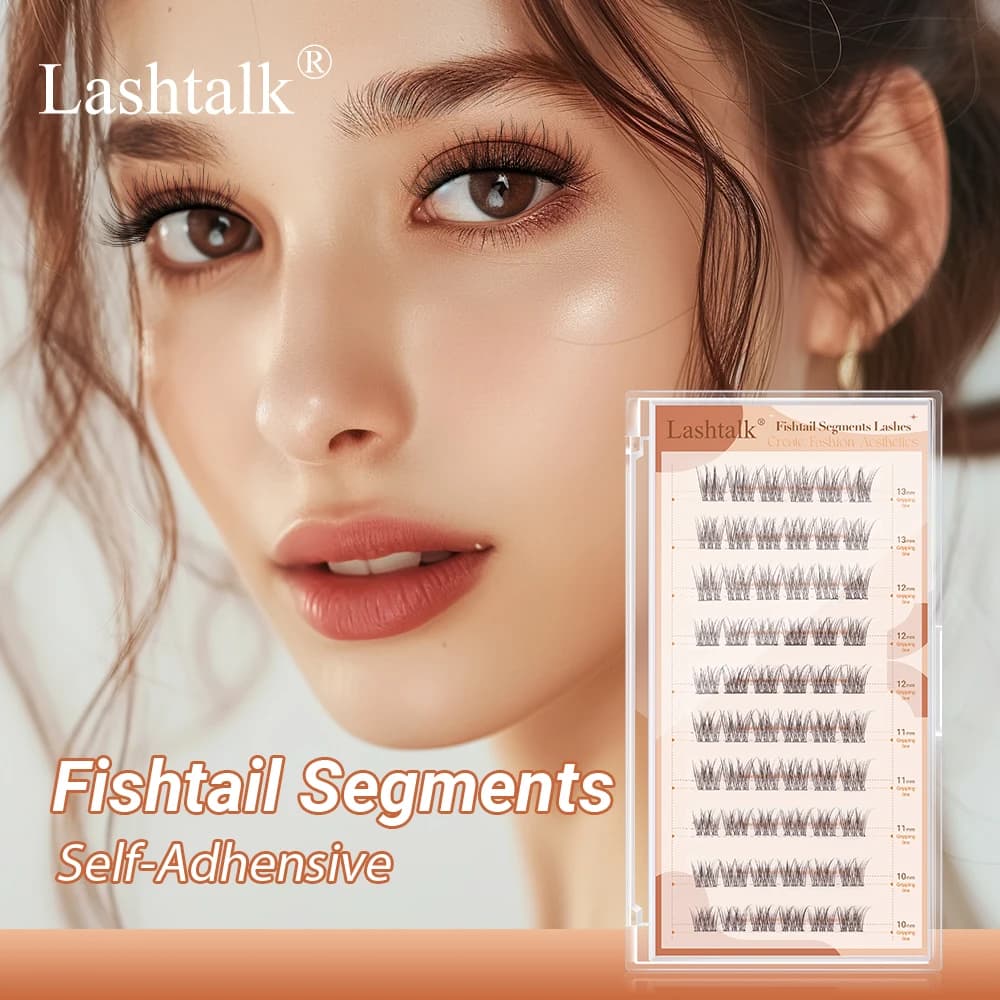 Extension lashtalk 'Fishtail Segments Self Adhesive Style' 60 clusters included, without glue or solvent, of Nagaraku