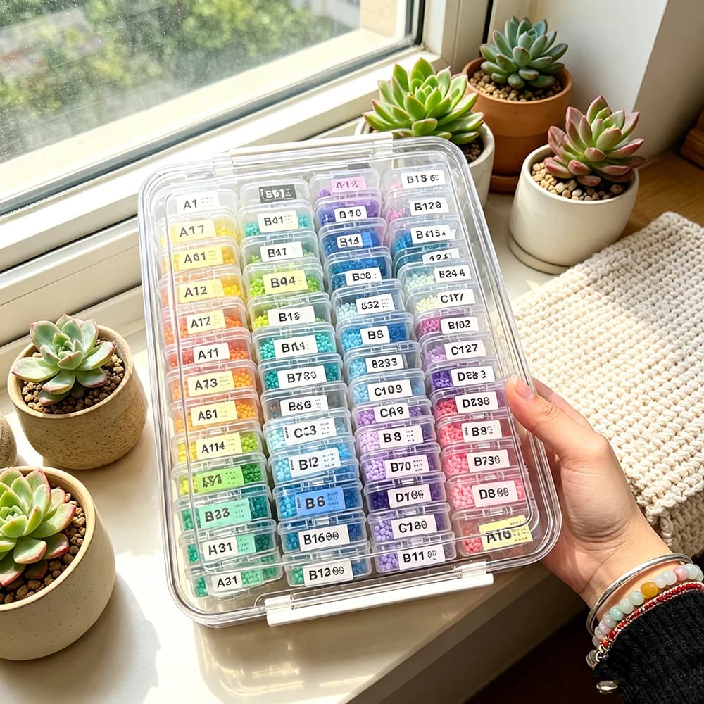 60 Scatole Trasparenti in Plastica per Perline, Gioielli, Ricamo e Diamond Painting - Regalo Perfetto per Artigiani