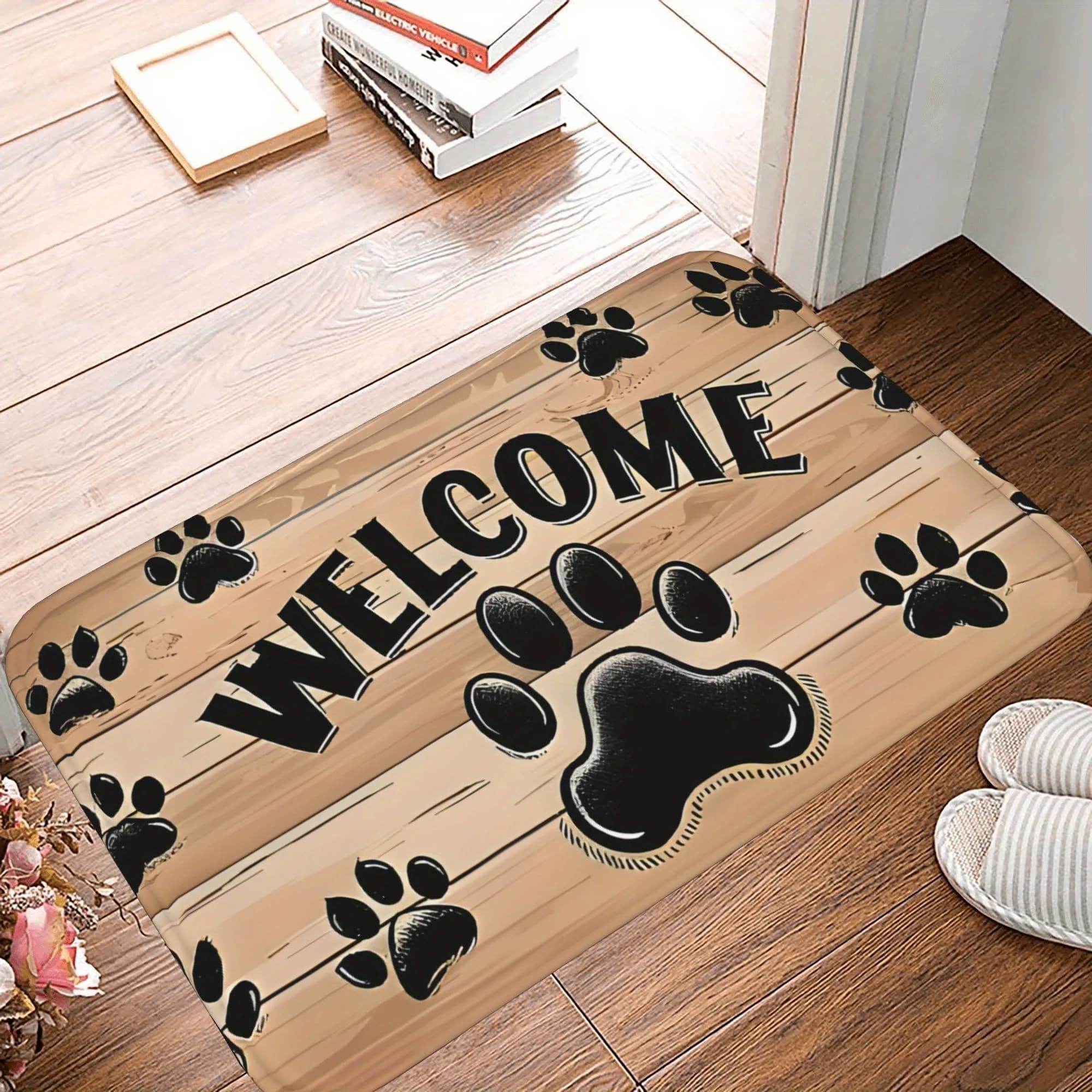 1PC WELCOME Modello Tappeto da cucina Tappetino antiscivolo Design pop Tappeto da bagno Tappetino da bagno Tappeto per la casa Lavanderia Decoreeree