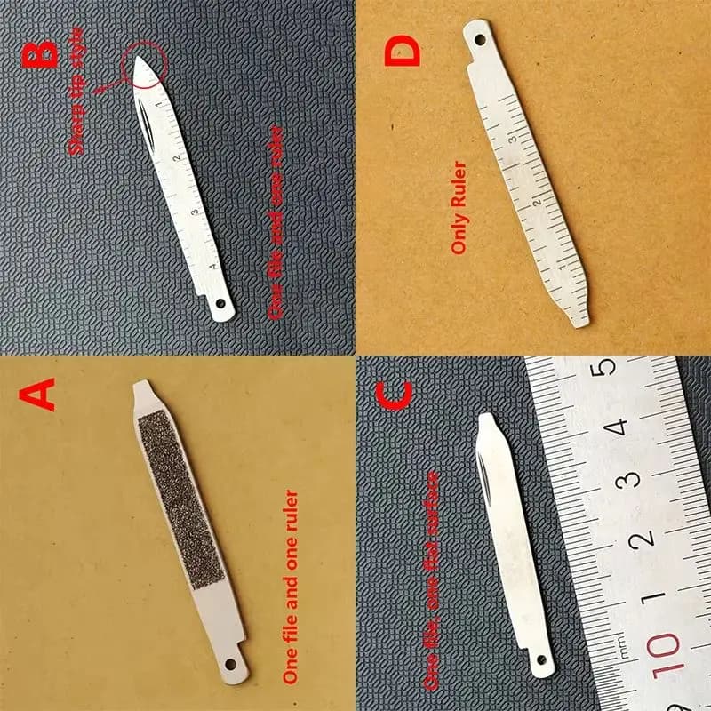 4 Tipi di Ricambi per Coltelli: Cacciavite con Lima per Unghie, Righello, Righello con Incisione Laser per Coltelli Svizzeri Victorinox da 58mm