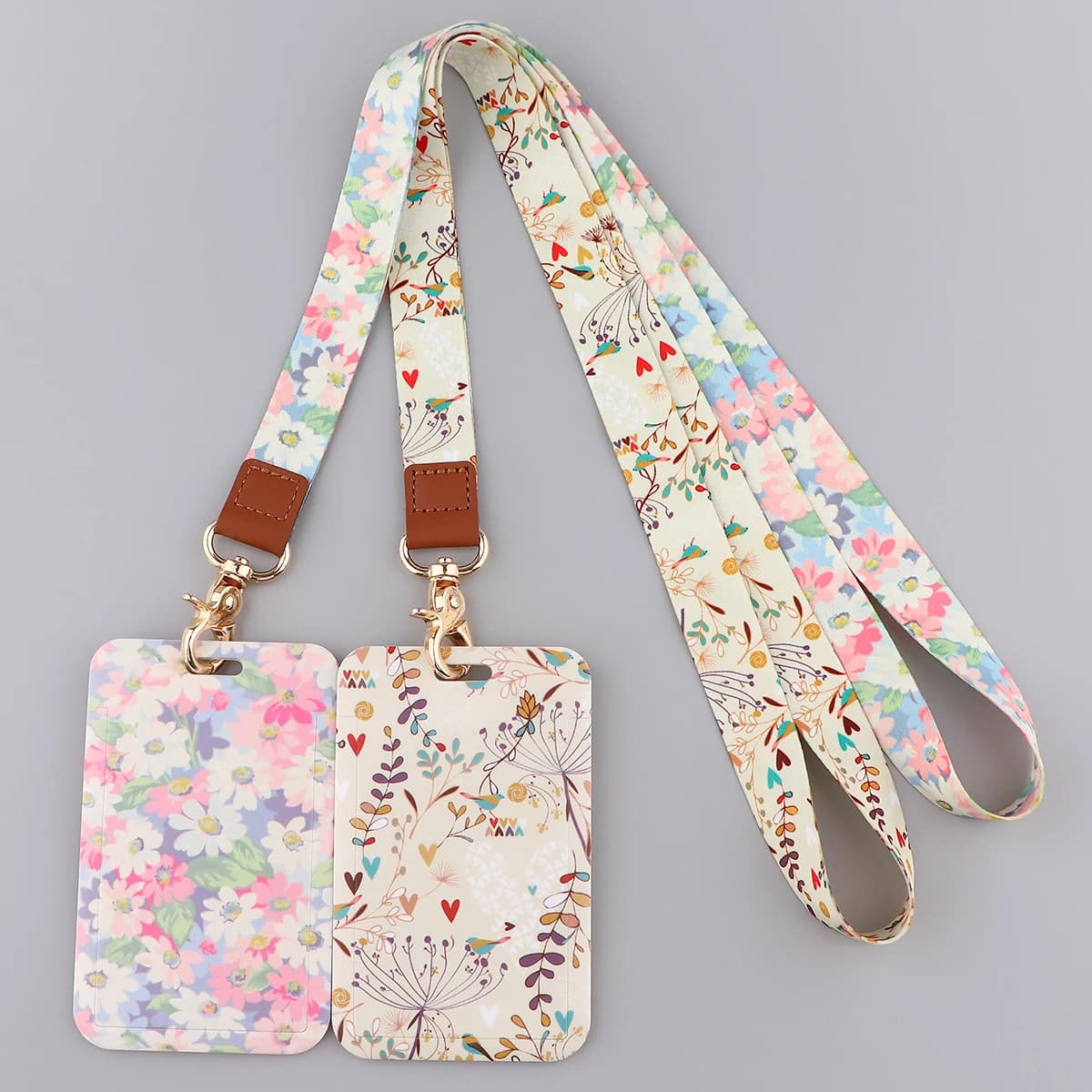 Ransitute R2806 Fiori Moda Cordini Porta badge ID Bus Pass Custodia Cover Slip Porta carte di credito bancario Porta carte